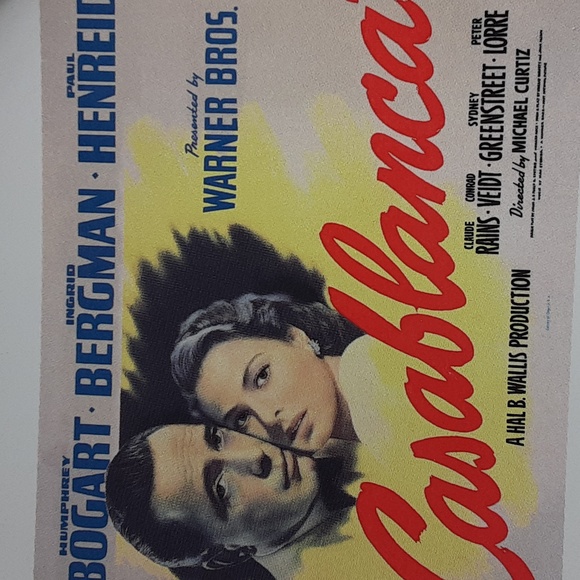 Casablanca Pottery Barn 8" Collector Plate Movie Poster Image on Plate - Picture 8 of 9